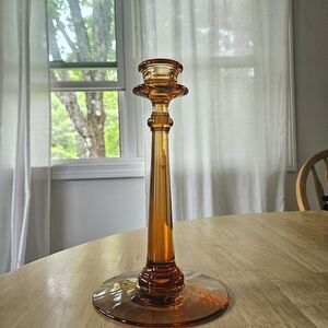 Vintage Fostoria Amber Glass Candlstick Holder